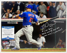Miguel Montero Signed Chicago Cubs 2016 WS 11x14 Photo Last RBI Insc BAS COA 461