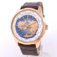 Jaeger-LeCoultre Geophysic 18k Rose Gold Leather Auto Blue Men's Watch Q8102520