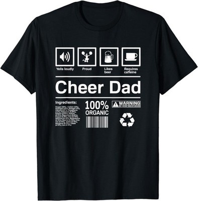 new Cheer Dad T-Shirt Funny Cheer Dad Gift Idea  Shirt Made in USA Size S to XL