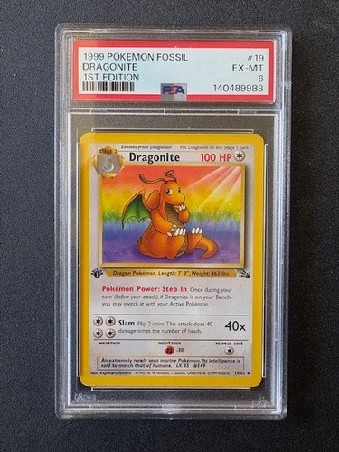 Dragonite (1st Edition) graded PSA 6 for sale on eBay
