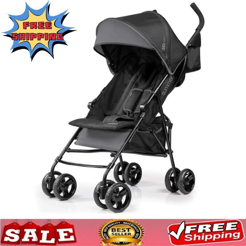 Compact Lightweight Baby Travel Stroller Pram Buggy Pushchair One Hand Tri-Fold