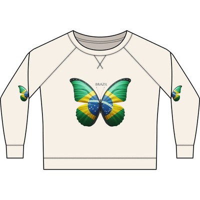 Brazil Flag Butterfly Crewneck Sweatshirt