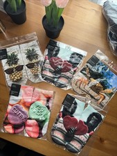 Lot Of 5 Pair Of Funny Kids Ankles Socks Cotton Size L 6-8 Youth NEW