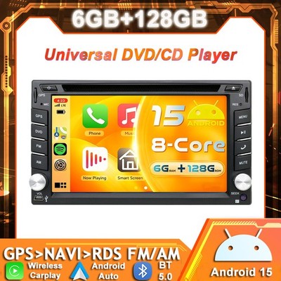 2 DIN Car Play Android 15 Autoradio GPS Navi DSP DVD/CD DAB+ OBD 8-Kern 6G+128GB