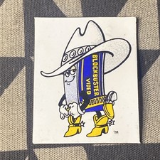 BLOCKBUSTER VIDEO Vintage Thin Cowboy Fridge Magnet