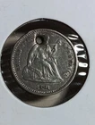 1861 US Silver Seated Liberty Half Dime with Hole Great Details #m26b5