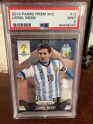 LIONEL MESSI 2014 PANINI PRIZM #12 WORLD CUP 1ST PRIZM CARD PSA 9 ARGENTINA