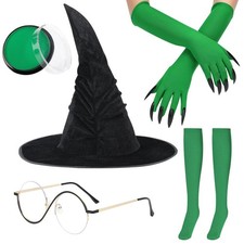 5 Pcs Witch Costume Makeup Accessory Set, Halloween Cosplay for Women
