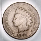 1867 Indian Head Cent - Good Details !!