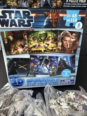 Star Wars Super 3D 6 Puzzle Pack (2011) 696 Total Pieces *Complete*