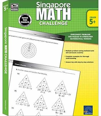 Singapore Math   Challenge Workbook for 5th, 6th, 7th, - Paperback - Good o