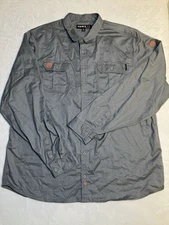 Hawx FR Work Gear Long Sleeve Button Down Shirt Gray Men's Size 3XL Flame Resist