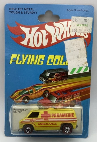 Hot Wheels vintage 1977 PARAMEDIC, #7661, Yellow paramedic van with redlines