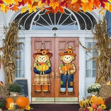 Barydat 2 Pcs Fall Welcome Sign for Front Porch Decorations Multicolor 