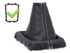 SCHALTMANSCHETTE FUR VOLVO V70 III FL 2014-2016 SCHALTSACK NAHT WEISS + RAHMEN