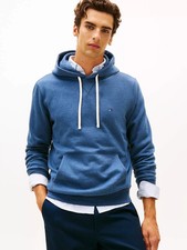 Tommy Hilfiger Classic Brushed-Fleece Hoodie color: Aegean Sea Heather Size M