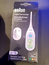 braun New Digital Thermometer Color Coded Fever Acurate Oral Underarm adult baby