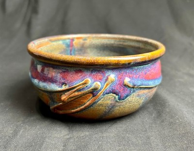 Studio Art Pottery Hand Made Ceramic Serving Bowl Unique 3D Design