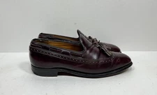 Royal Tweed Cheaney Church's Burgundy Leather Tassel Loafers Shoe Men's 9 C 9261
