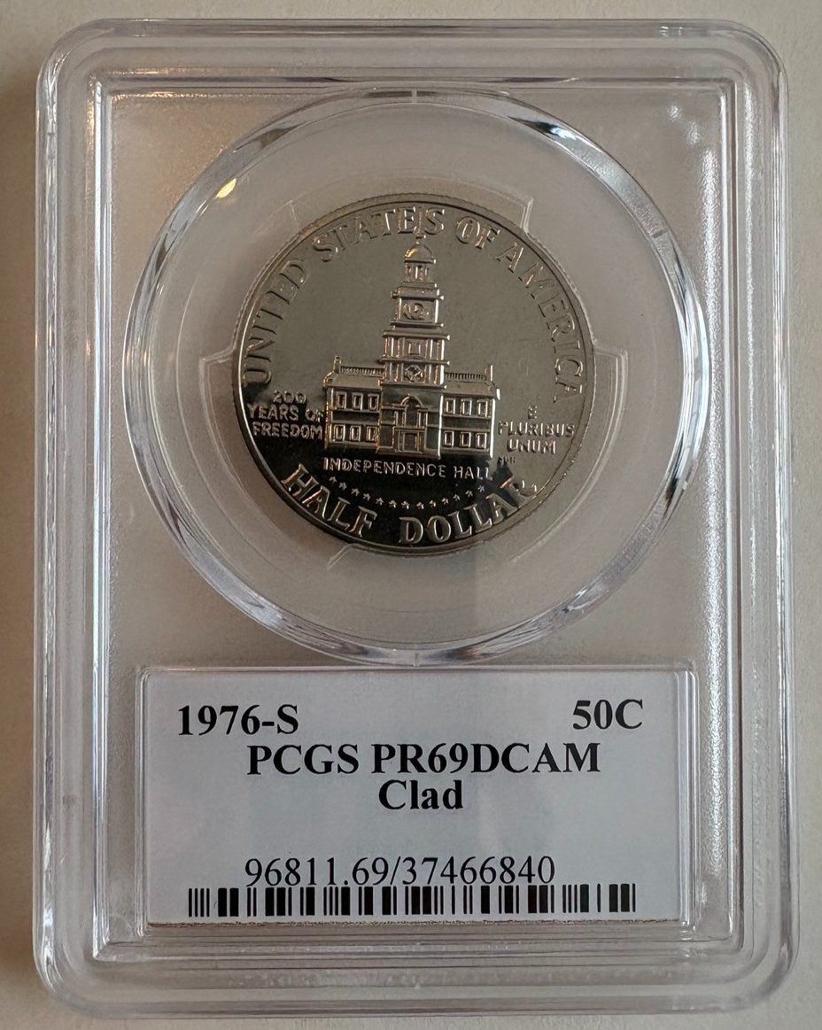 1976-S Kennedy Half Dollar Clad 50C~PCGS PR69DCAM~JFK Signature