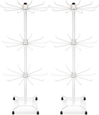 Rotating Display Stand Jewelry Display Rack with Hooks Metal Earrings Stand for