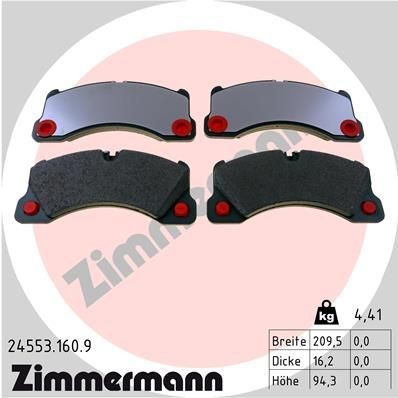Zimmermann Bremsbelagsatz, Scheibenbremse 24553.160.9 FüR Porsche VW-image