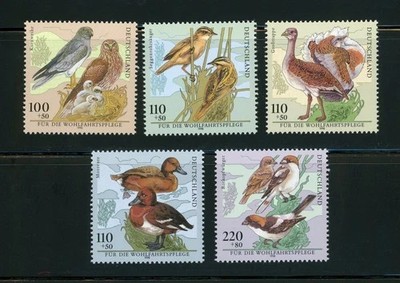 s56704 DEUTSCHLAND 1998 POSTFRISCH ** Gefährdete Vögel 5v