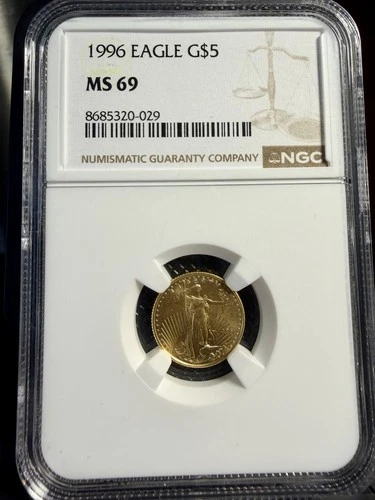 1996 $5 American Gold Eagle 1/10 oz NGC MS69 Low Mintage Date
