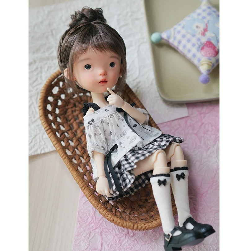 1/6 BJD Doll Ball Jointed Landoudou + Wig Eyes Face Makeup Full