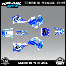 Graphics Kit for SUZUKI RM125 RM250 (1989-1992) Whiplash Series-BLUE