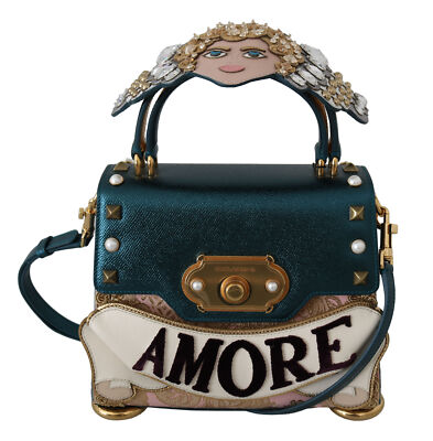 DOLCE \u0026 GABBANA Bag WELCOME Purse Blue Leather Angel Amore Crossbody Purse  Borse 8054319105842 | eBay