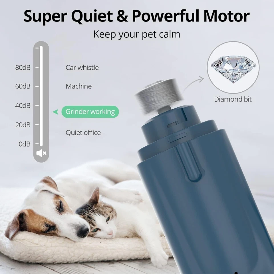Amoladora y cortaúñas eléctrica para perros 2 en 1 recargable cortaúñas para mascotas Foto 4 de 4