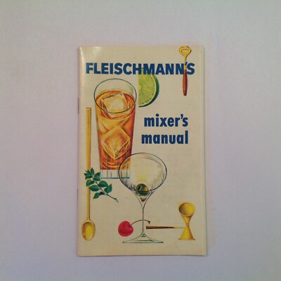 Vtg Mid Century Color Fleischmann's Mixer's Manual Bar Recipe Guide Distillers