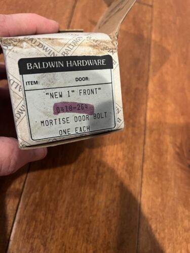 Baldwin Mortise Door Bolt kit w thumb turnpiece, Satin Chrome, USA made,NOS - Picture 3 of 3