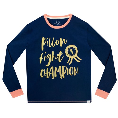 Pillow Fight Pyjamas Kids Girls 5 6 7 8 9 10 11 12 13 Years PJs Nightwear Navy - Picture 2 of 7