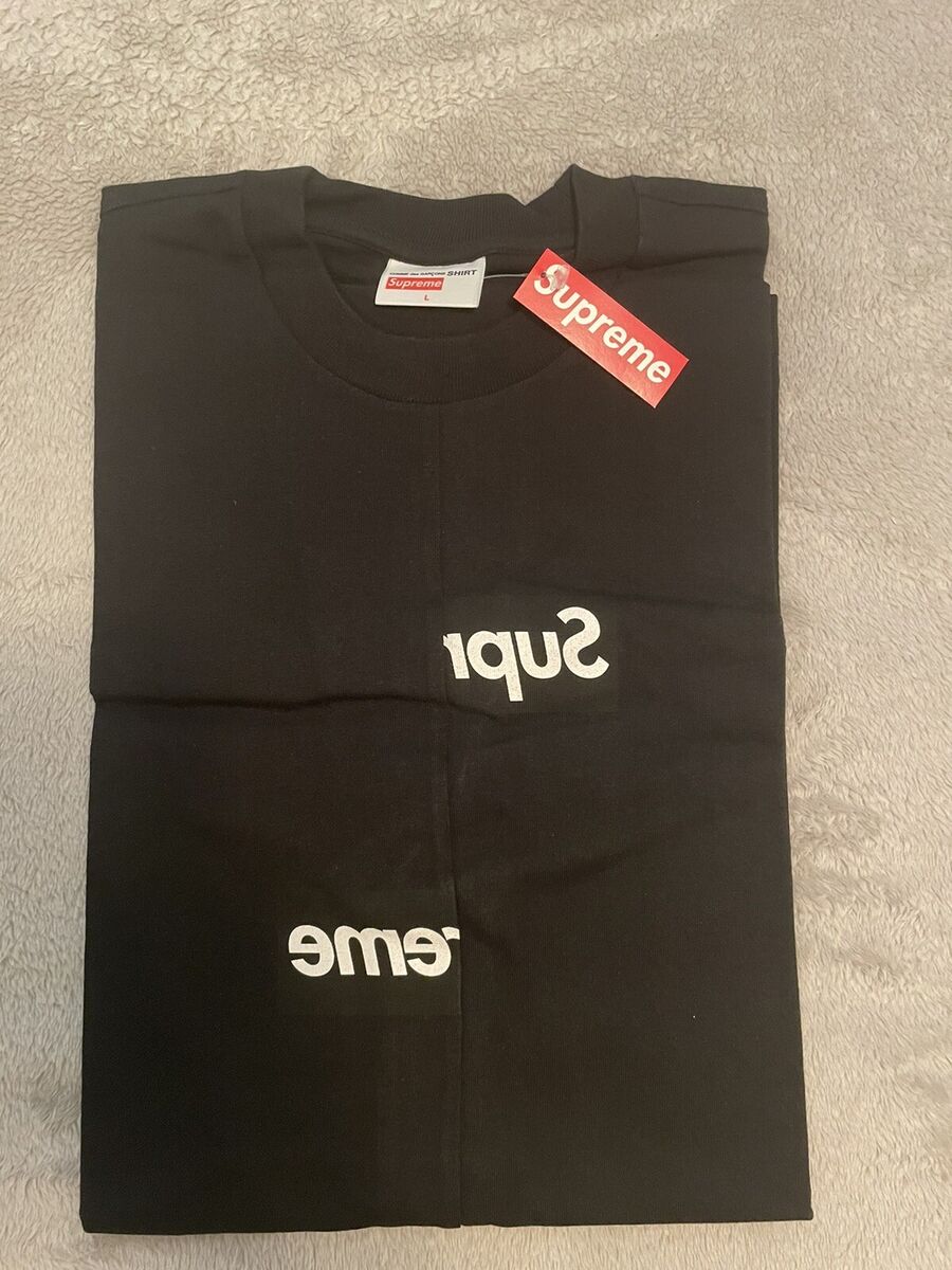 S Supreme CDG Split tee box logo garcons