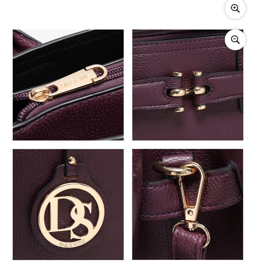 Dasein Satchel Purse Handbag Belted Top-handle Work Tote Shoulder Bag with Strap - Image 3 of 4