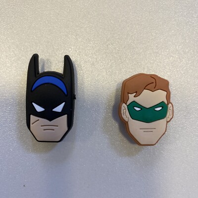 2 Schuhpins - Shoe Charms - Anstecker für Clogs Crogs Superhelden Batman Robin