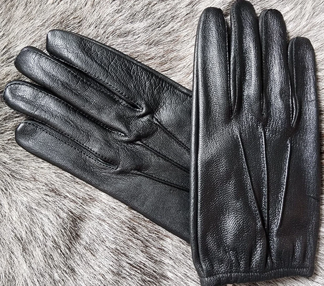 Genuine leather COW gloves premium quality soft light weight police