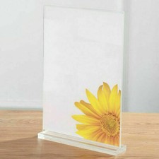 2pcs Acrylic Transparency T Shape Display Stand Holder Advertisement Restaurant
