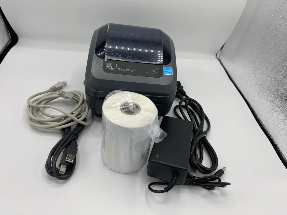 Zebra GK420D Thermal Label Printer w USB/Ethernet w Free Labels&Cables REFURB - Image 4 of 4