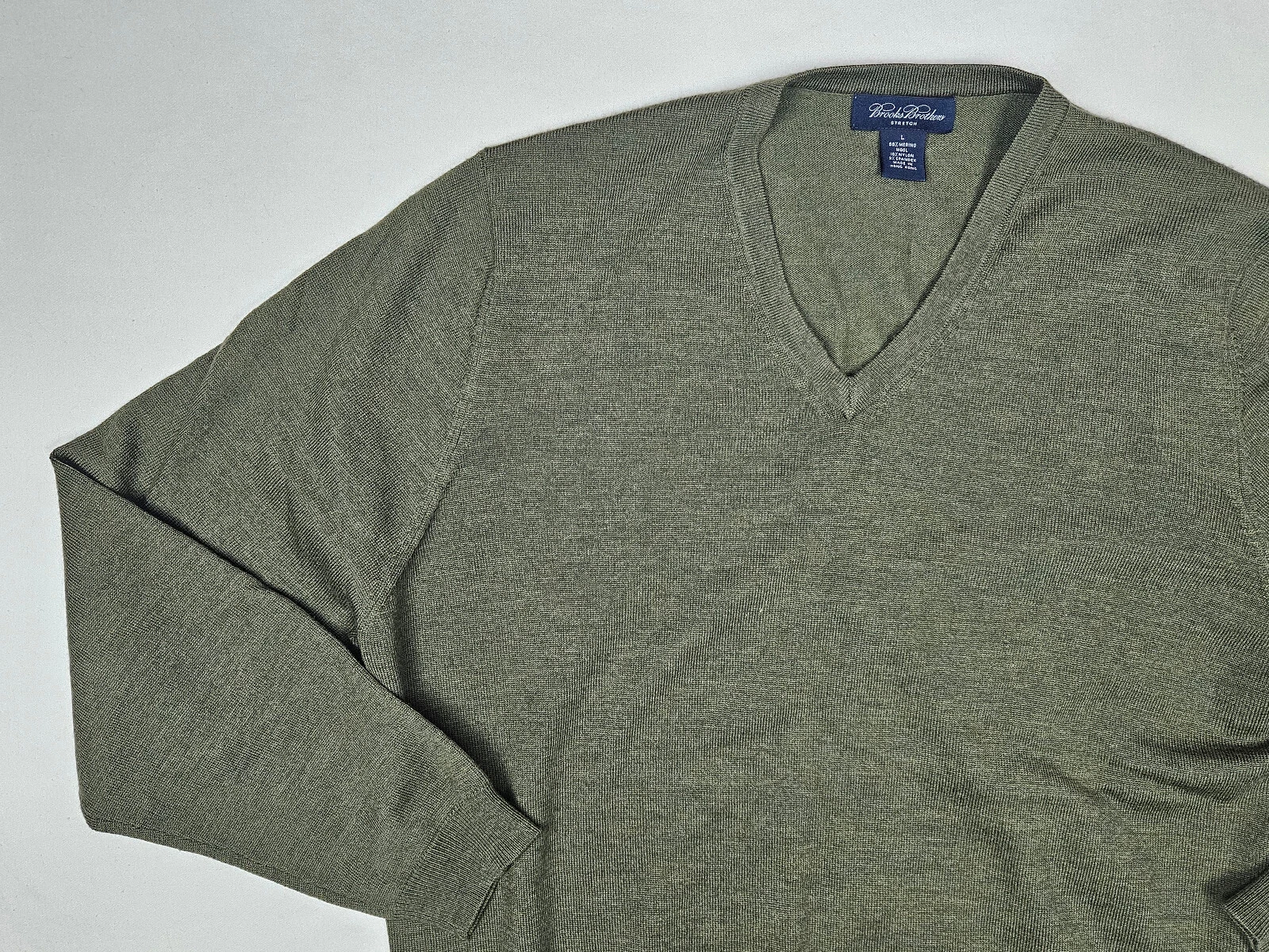 Brooks Brothers Sweater Mens Large Stretch Vintage Merino Wool Blend Pullover