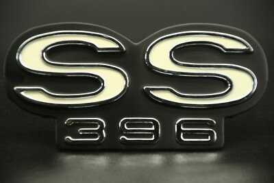 CGM Restoration Front Grille Emblem – 1969 Chevelle / El Camino SS 396 Super Sport – White & Black Silk Screen