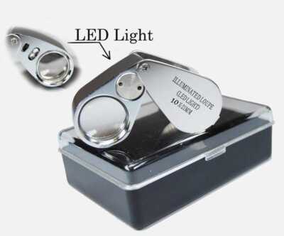 10x21MM/2 LED Illuminated Jeweler's Loupe in Plastic Box