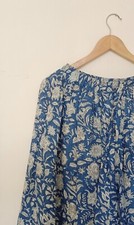 Indian Blue Floral Skirt Handmade Women's Clothing Skirt Floral Partywear Skirts