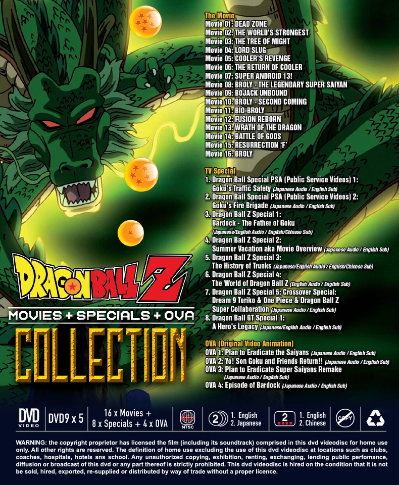 Dragon Ball Z Movie Collection 16 Movie + 8 TV Specials+ 4OVA DVD (English Dub) - Image 2 of 4