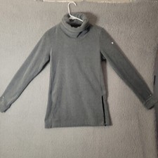 Nike Dri-Fit Women Fleece Sweatshirt Sze XS Funnel Neck Pullover Gray Long Sleve