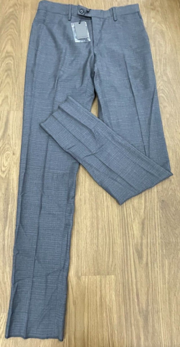 ¥ellow NWT $498 John Varvatos Austin Dress Pants In Carbon Grey Size:48