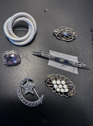 Vintage Brosche Anstecknadel 6 Stück - Bild 1 von 8