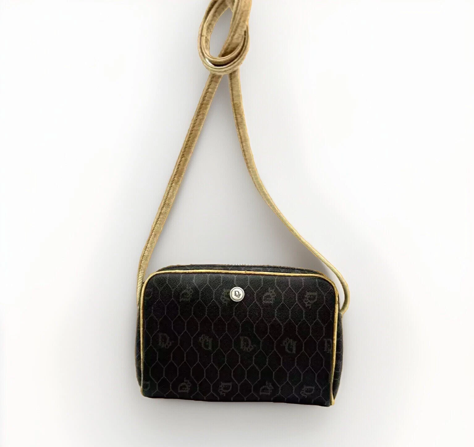 Sac bandoulière Christian Dior marron PVC GY authentique 